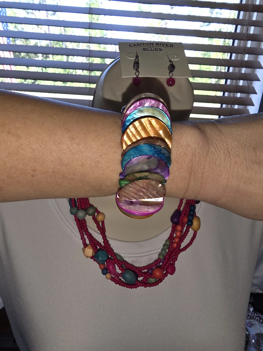 Canyon River Blues Multi-Strand Necklace, Earrings & Bracelet Set